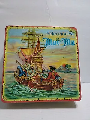 Vintage Selecciones De Mac'Ma Art Deco Tin Box Pirate Scenery  • $53