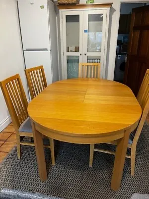 Ikea Round Extending Kitchen Dining Table + 5 Chairs 115-165cm • £60