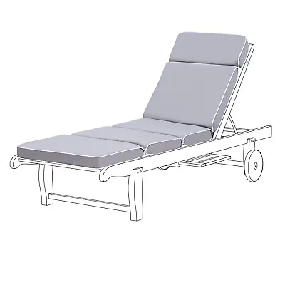 Gardenista Outdoor Grey Sun Lounger Recliner Cushion Garden Patio Sunbed Seat • £49.97