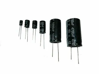 Electrolytic Capacitor Radial 10v 16v 25v 35v 63v 100v Mfd Packs 10 25 50 105°C • £3.95