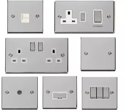 £8.25 • Buy Click Deco Victorian Polished Chrome Various Sockets & Switches White Inserts