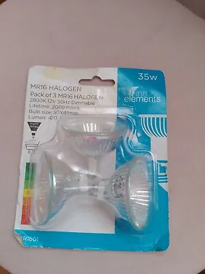 Mr16 Halogen Bulbs 35w Pack Of 3 • £3