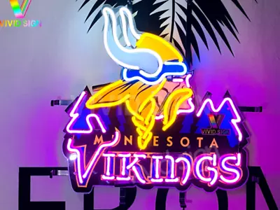 17 X17  Minnesota Vikings Logo Neon Sign Lamp Light With HD Vivid Printing JY • $149.98