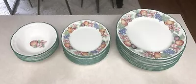 21 Piece Noritake EPOCH MARKET DAY Dinnerware Set Dinner Plates Salad & Bowls • $144.66