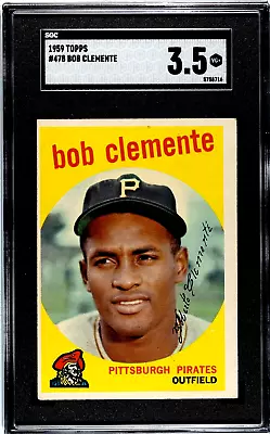 Roberto Clemente 1959 Topps SGC 3.5 Baseball Card Vintage Graded MLB HOF #478 • $149.99