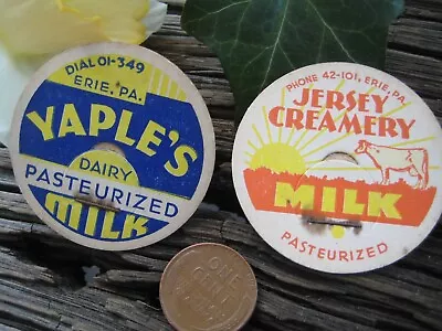 EriePa. Milk Cap Lid Dairy Tops Yaple's -Jersey Creamery FullCow Pennsylvania • $17.76