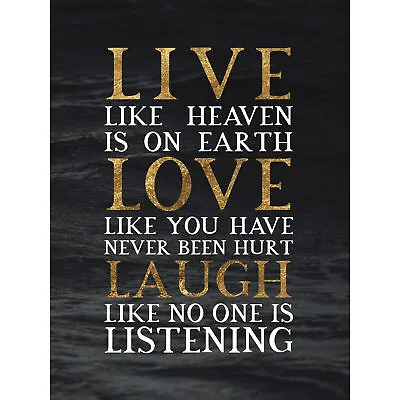 £17.49 • Buy Slate Quote Live Love Laugh Wall Art Canvas Print 18X24 In