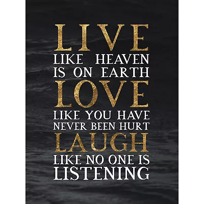£17.49 • Buy Slate Quote Live Love Laugh Wall Art Canvas Print 18X24 In