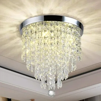 Luxurious Crystal Chandeliers Modern Ceiling Lighting For Hallway Living Room • £38.95