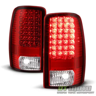 2000-2006 Chevy Suburban 1500 2500 Tahoe Red Clear LED Tail Lights Brake Lamps • $85.99