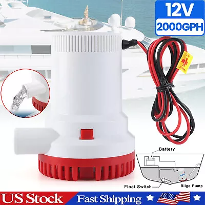 2000GPH New Bilge Boat Marine Water Pump 12V Submersible Plumbing Electric Pumps • $31.99