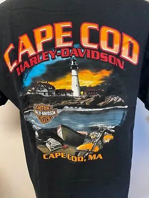 Harley-Davidson Motorcycles Cape Cod Light House T-Shirt Size Large 2010 (C74) • $39.99