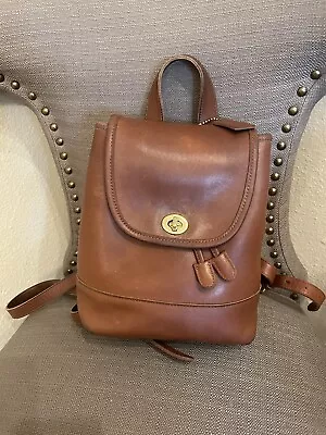 Coach Vintage Mini Daypack Backpack Leather British Tan 9960 Authentic VTG 1996 • $69