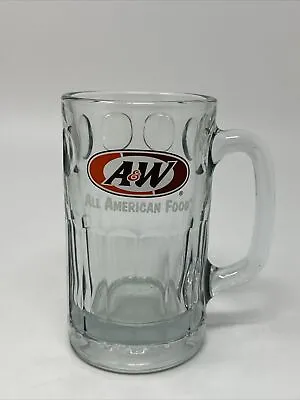 A&W AW Root Beer Dimpled Glass Mug All American Food Logo Heavy Excellent • $12