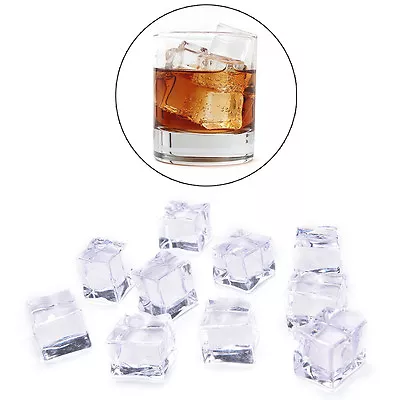 10PCS/Pack Fake Artificial Acrylic Ice Cubes Crystal Clear 2/2.5/3cm SquarY:da • £4.26