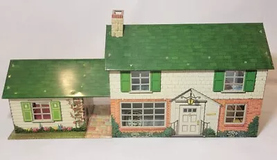 Vintage Marx Tin Doll House Metal Litho 2 Story Colonial 5 Rooms W/furniture  • $138.63