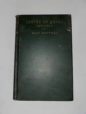 Leaves Of Grass Abridged Edition By Walt Whitman 1926 • $29