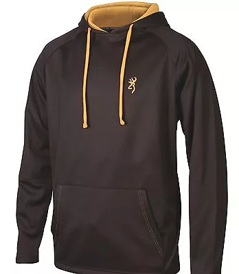 Browning Men's Performance Hoodie - Black W/ Gold Buckmark Hooded Sweatshirt • $29.97