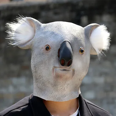 £21.60 • Buy Cute Animal Koala Cosplay Latex Animal Mask Masquerade Party Costumes