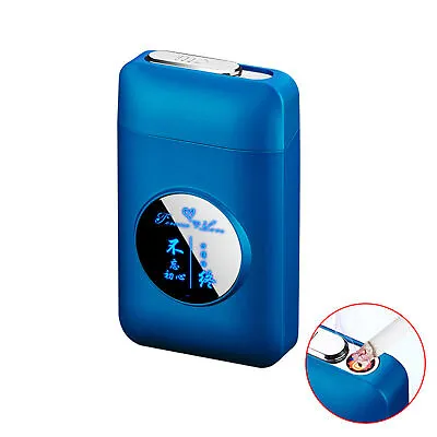 USB Rechargeable Cigarette Case Box With Windproof Lighter AU • $16.81