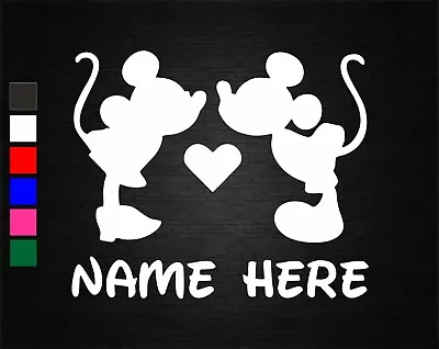 Personalised Name Mickey & Minnie Mouse Bedroom Wall/door Art Vinyl Sticker • £2.60