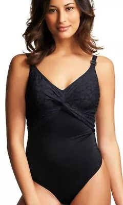 Fantasie Montreal 38F Wired Unpadded Twist Front Full Coverage Swimsuit Black • £27.99