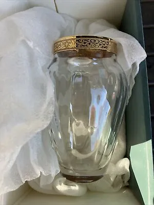 Lenox AUTUMN GOLD Band Vintage Crystal Vase Large • $29.99