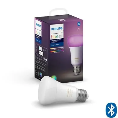 $90 • Buy NEW Philips Hue Bulb E27 Colour With Bluetooth HUEWCAE27BT