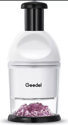 Geedel Food Chopper Manual Hand Chopper Dicer For Vegetables Onions Garlic Nuts • £19.98