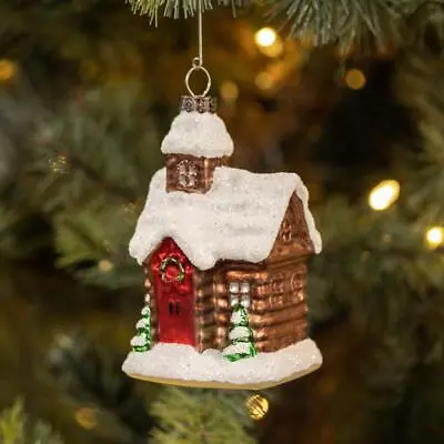$23.99 • Buy Ragon House Snowy Rustic Log Cabin Mercury Glass Christmas Village Ornament