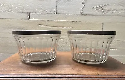 Vintage Hazel Atlas 2 Glass Jelly Jars With Metal Lids. • $25