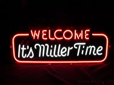 Neon Light Sign Lamp For Miller Lite Beer 20 X10  Welcome It's Miller Time • $131.98