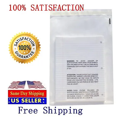 100 9x12 Self Seal Suffocation Warning Clear Poly Bags 1.5 Mil - ST ShipMailers • $14.89