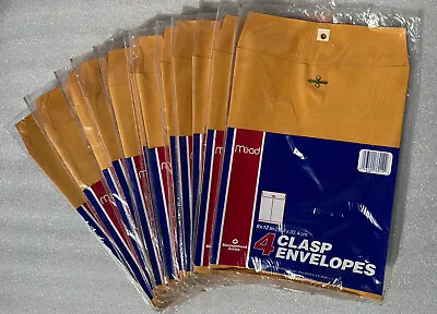 Mead Kraft Clasp Envelopes 9  X 12  Manila Lot Of 48 Total (4 Per Pack/12 Packs) • $17.95