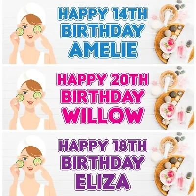 £3.99 • Buy 2 Personalised Pamper Spa Birthday Party Celebration Banners Decoration Posters