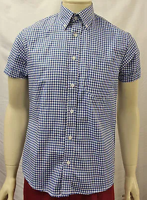 Mens 1960s Short Sleeve Check Shirt 60s Mods Northern Soul  5 COLOURS  Available • £15