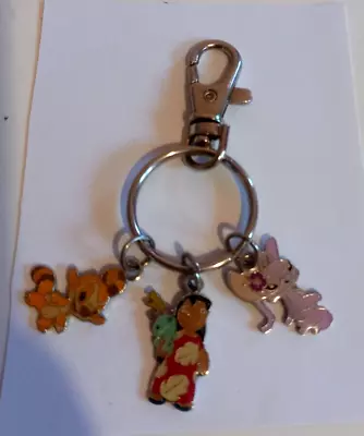 £7.99 • Buy Lilo And Stitch - X3 Metal Charms On Keyring Clip - Disney Christmas Gift