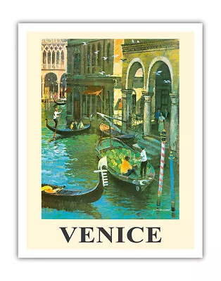 Venice Italy - Vintage Travel Poster By Louis Macouillard 1950s • $19.98