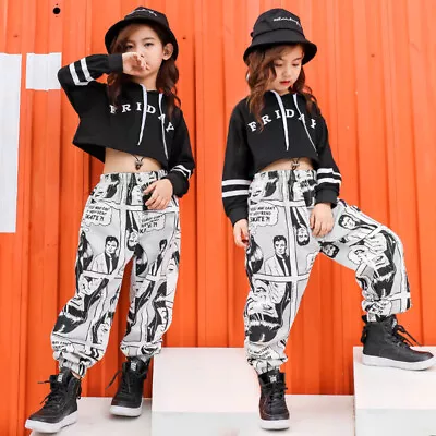 £8.32 • Buy Girls Kids Street Dance Costume Show Party Modern Jazz Hip Hop Performance Suit