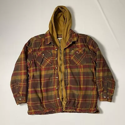 Legendary Whitetails Flannel Shacket Jacket Mens XL Hoodie Plaid Quilted Hunting • $24.99