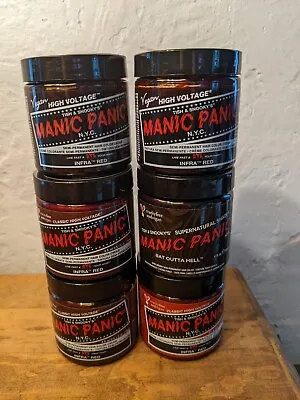 6-pack MANIC PANIC NYC Semi-Permanent Color Cream 5 Infra Red/1 Bat Outta Hell  • $50