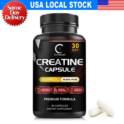 3500mg Creatine Monohydrate Capsules - Bodybuilding Muscle Growth - 90 Pills • $14.96