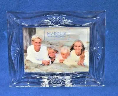 New MARQUIS WATERFORD Crystal Fan Cut ROSELLE 6  Picture Frame Frame Hold 3  X 5 • $84.91
