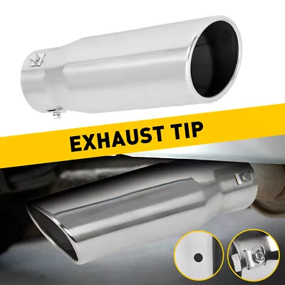 Car Exhaust Pipe Tip Tail Muffler Stainless Steel Replacement Accessories Silver • $19.94