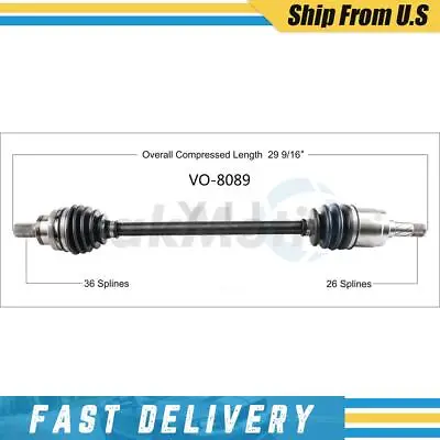 Rear Right Passenger Side CV Axle Joint Shaft For 2009 2010 2011 2012 Volvo S60 • $121.40