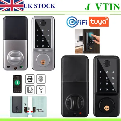 Tuya WiFi Door Lock Fingerprint Keypad Keys IC Card Auto APP Code Digital Lock • £66.99