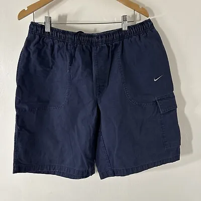 Vintage Nike Cargo Shorts Elastic Waistband Men's Size Xl Pull On Y2k 90s Dad • $22.49