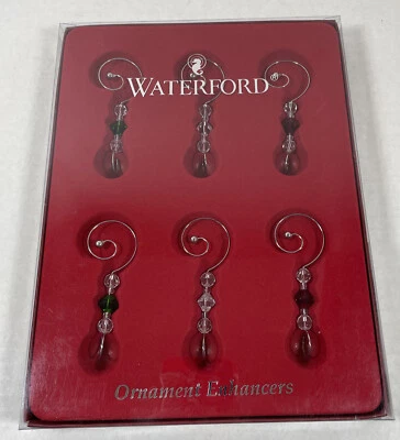 $89.95 • Buy Waterford Crystal Set Of 6 Ornament Enhancers Christmas New Original Box