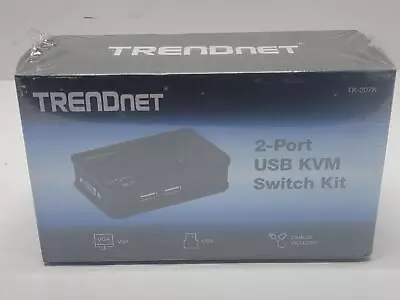 *NEW IN BOX *Trendnet TK-207K 2 PORT USB KVM SWITCH KIT • $19.98