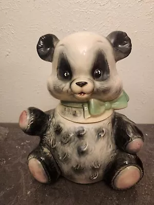 Vintage Brush Mccoy Panda Cookie Jar Midcentury Pottery Art Rare • $60